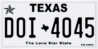 TX license plate DOI4045