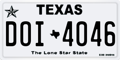 TX license plate DOI4046