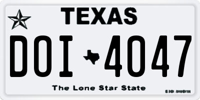 TX license plate DOI4047