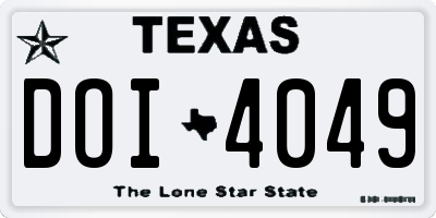 TX license plate DOI4049