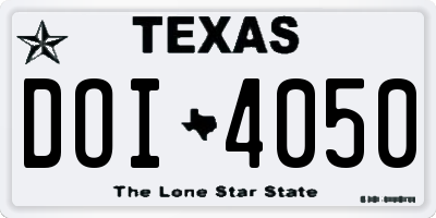 TX license plate DOI4050