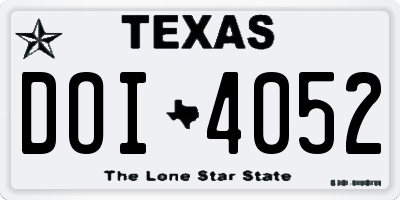 TX license plate DOI4052