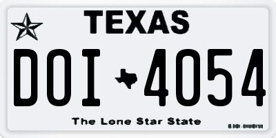 TX license plate DOI4054