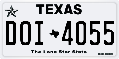 TX license plate DOI4055