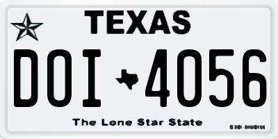 TX license plate DOI4056