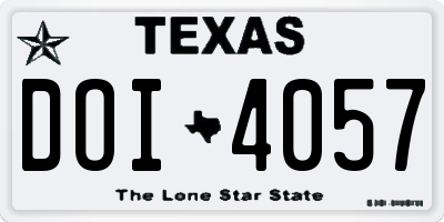 TX license plate DOI4057