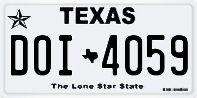 TX license plate DOI4059