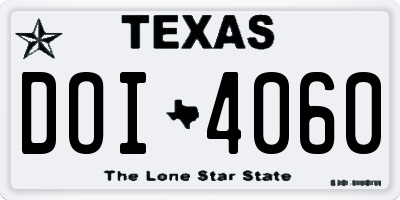 TX license plate DOI4060