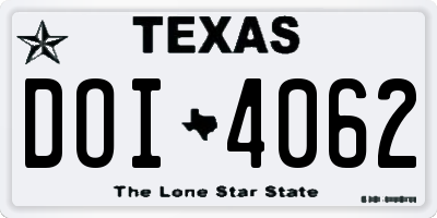 TX license plate DOI4062