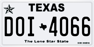 TX license plate DOI4066