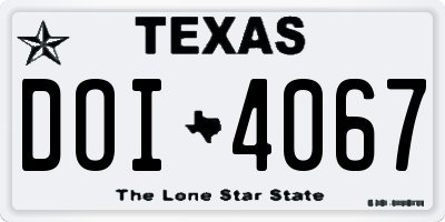 TX license plate DOI4067