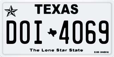 TX license plate DOI4069