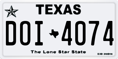 TX license plate DOI4074