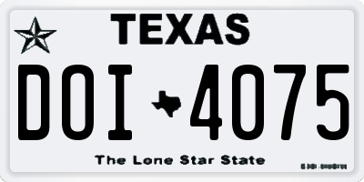 TX license plate DOI4075