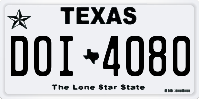 TX license plate DOI4080
