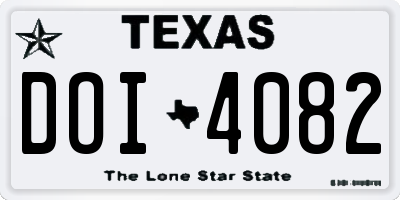 TX license plate DOI4082
