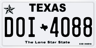 TX license plate DOI4088