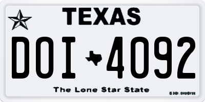 TX license plate DOI4092