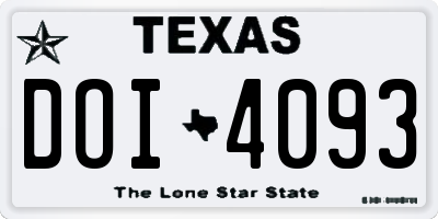 TX license plate DOI4093