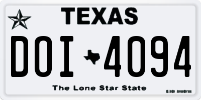 TX license plate DOI4094