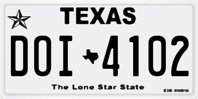 TX license plate DOI4102