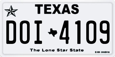 TX license plate DOI4109