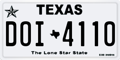 TX license plate DOI4110