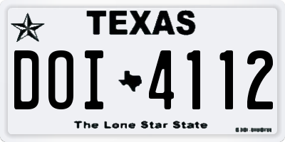 TX license plate DOI4112