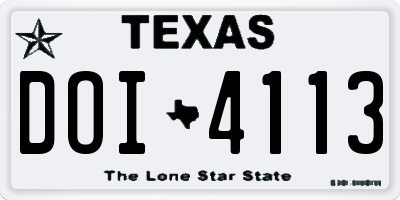 TX license plate DOI4113