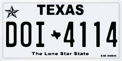 TX license plate DOI4114