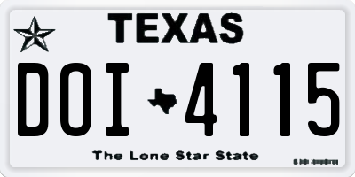 TX license plate DOI4115