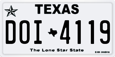 TX license plate DOI4119