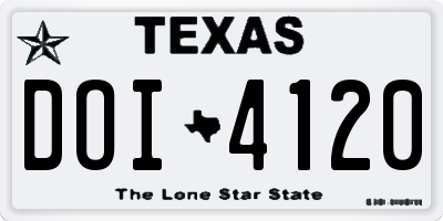 TX license plate DOI4120