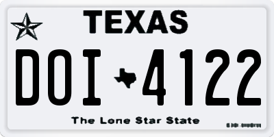 TX license plate DOI4122