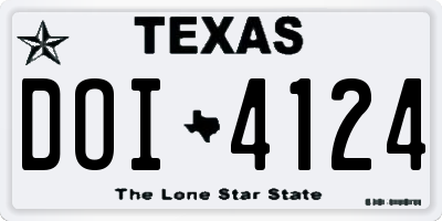 TX license plate DOI4124