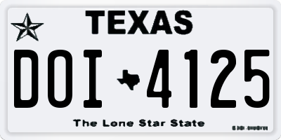 TX license plate DOI4125