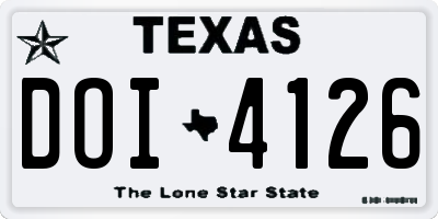 TX license plate DOI4126