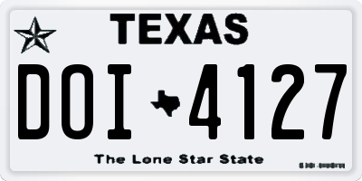 TX license plate DOI4127