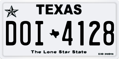 TX license plate DOI4128