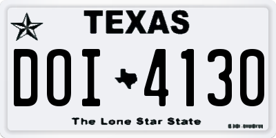 TX license plate DOI4130