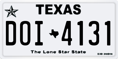 TX license plate DOI4131