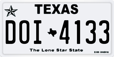 TX license plate DOI4133