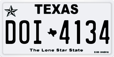 TX license plate DOI4134