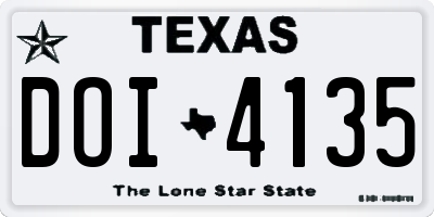 TX license plate DOI4135