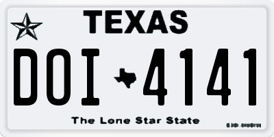 TX license plate DOI4141