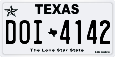TX license plate DOI4142