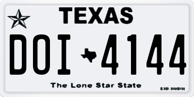TX license plate DOI4144