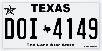 TX license plate DOI4149