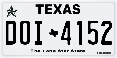 TX license plate DOI4152