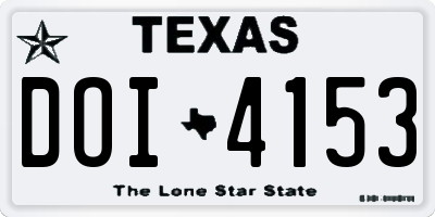 TX license plate DOI4153